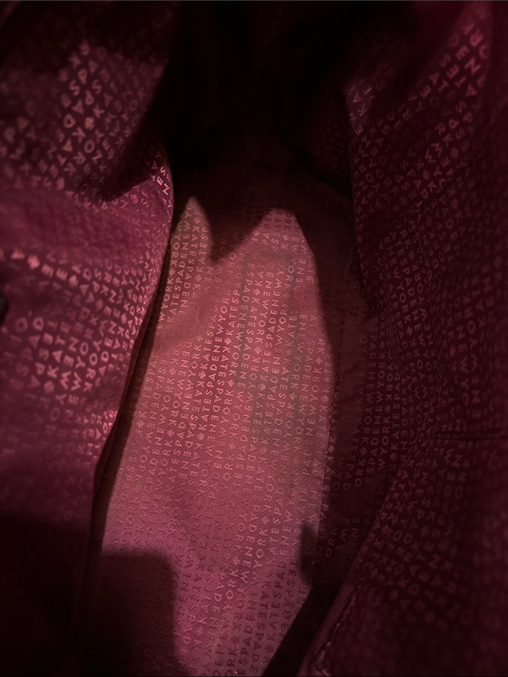 kate spade plum leather tote in wine - Picture 7 of 14